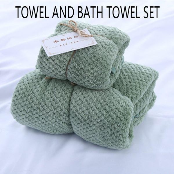 

pineapple lattice micro towel towel set gift coral fleece 35x75cm/70x140cm1