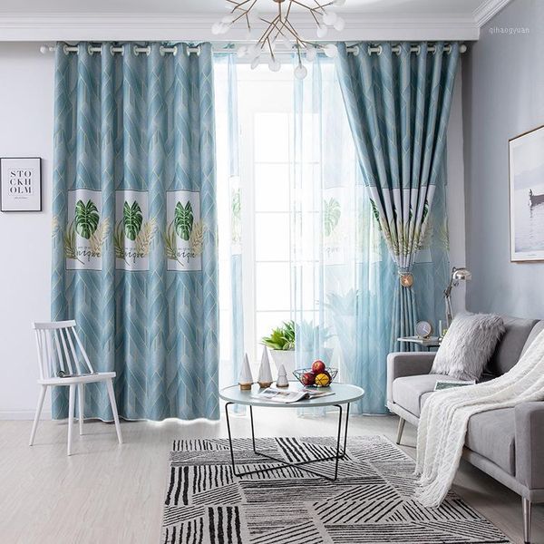 

northern europe simple windy window printing shading curtains for living dining room bedroom.1