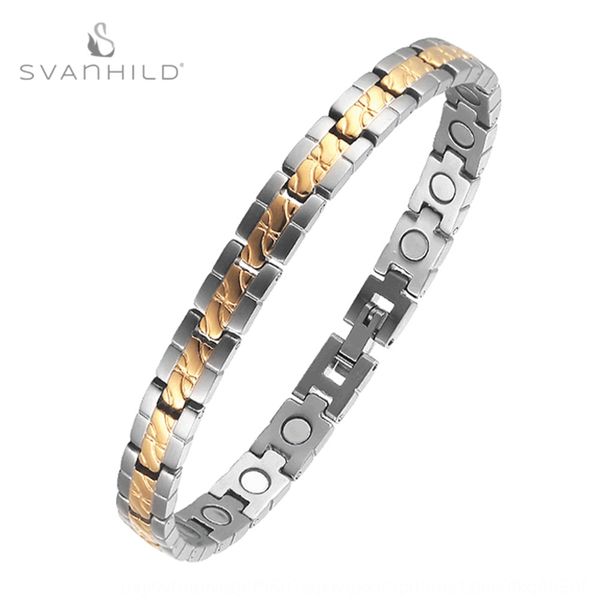 

creative jewelry stone pattern energy magnetic bracelet lady pure titanium bracelet jewelry jsmtu, Golden;silver
