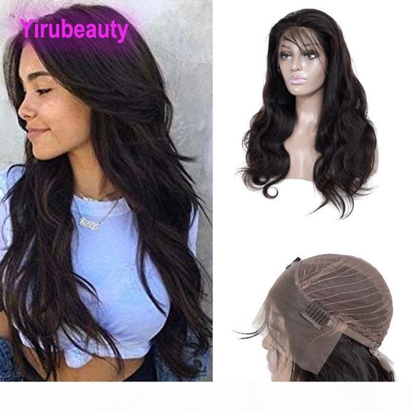 

peruvian virgin hair 13x4 lace front wigs body wave lace wigs hair products natural color body wave wholesale, Black;brown