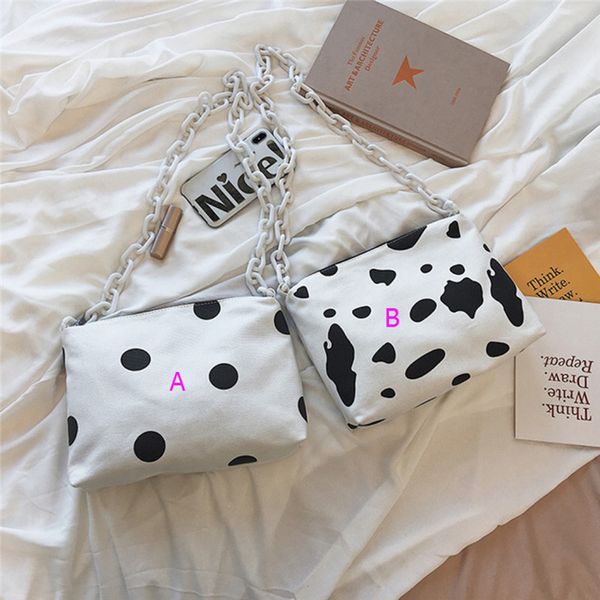 

холст полька dot женщины моды студент сумка плеча большой емкости tote сумки женские вскользь цепи посыльного сумки bolsa # 40