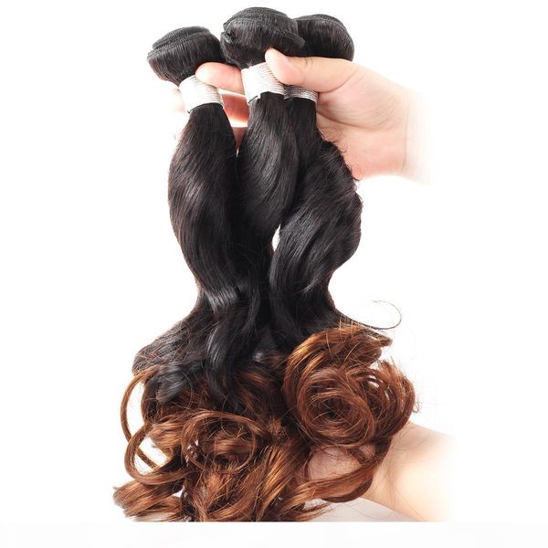 

10a grade ombre 4bundles spring curl peruvian hair malaysian body wave human hair bundles weaves indian virgin hair brazilian loose wave, Black