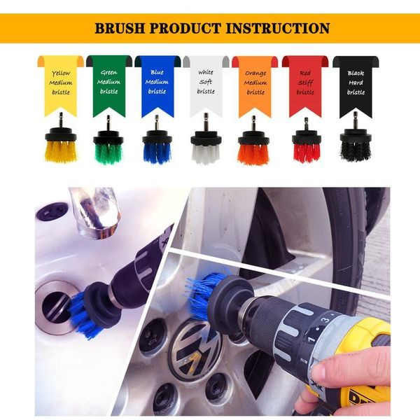 

3pcs/set drill brush power scrubber bathroom surfaces tub, shower, tile and grout all purpose power scrubber clea bbyttv