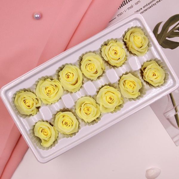 

decorative flowers & wreaths 12pcs/box preserved flower immortal rose 3-4 cm diameter mothers day gift eternal life valentine's box