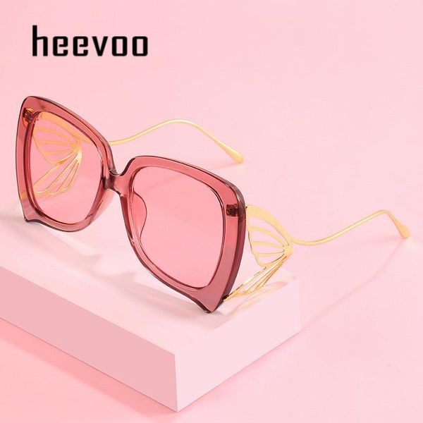 

fashion cutout hemming butterfly sunglasses women flowers decoration metal cat eye sun glasses simple pink frame eyewear uv400, White;black