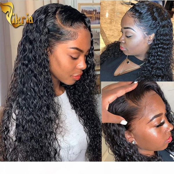 

remy brazilian kinky curly 360 lace wig with baby hair pre plucked natural hairline natural color 130%~180%density remy hair for black women, Black;brown
