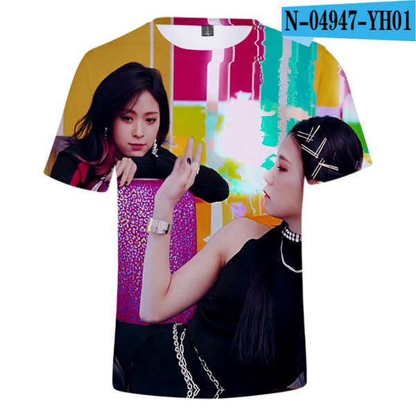 

female idol group itzy printed kpop 3d print shirts comics harajuku kawaii men clothing