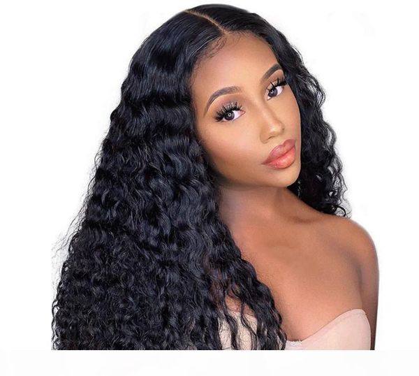 

deep wave hd lace wig 13x6 type t transparent lace front wigs for women brazilian remy human hair natural color wigs, Black;brown