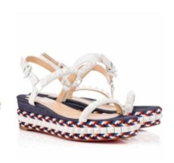 

2018 summer women sandals red bottom sandal cataclou 60mm embellished suede leather studded ded flat sandals luxury red sole design 35-42, Black