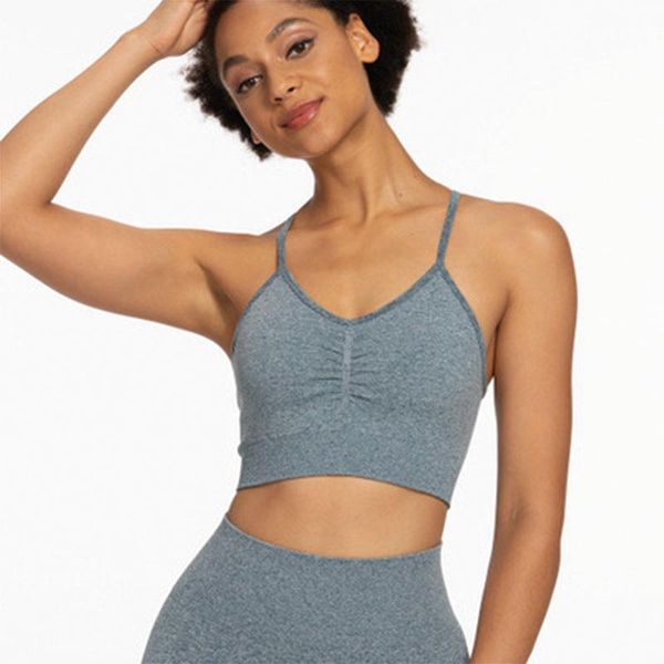 

sport bras women workout vest breathable shockproof push up spaghetti strap stretchy comfy gym lingerie padded running, White;black