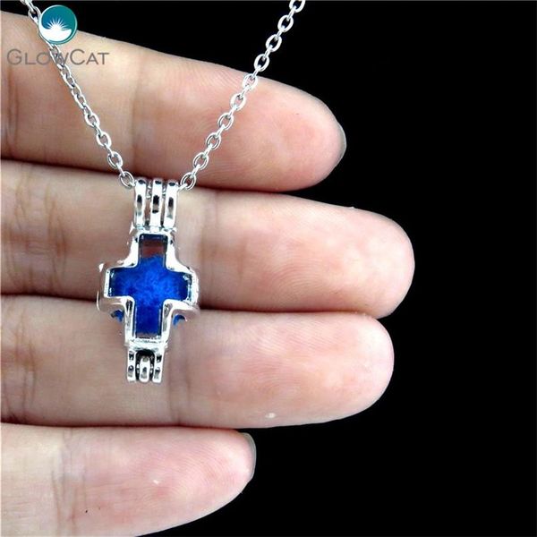 

k239 серебряный медальон ожерелье 22мм прямоугольник крест камень из бисера кейдж нержавеющей цепи аромат эфирное масло диффузор locket jllr, Black