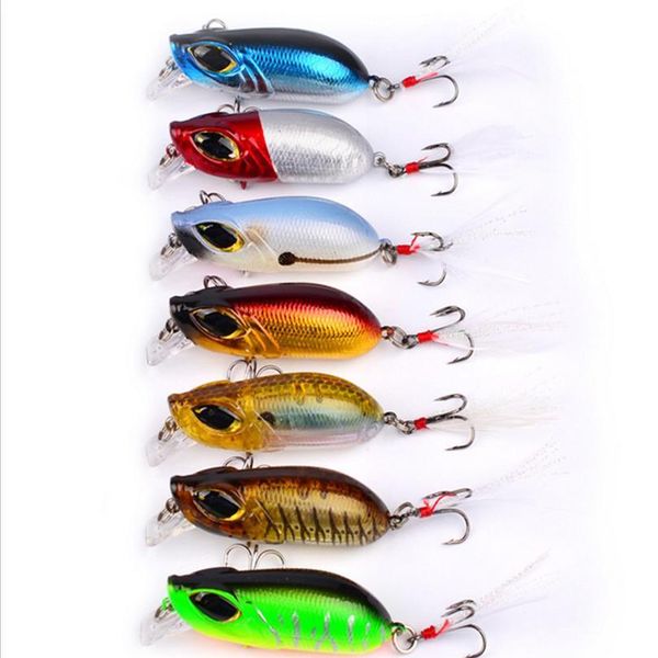 

1pcs fishing lure 50mm 8.1g crankbait swim hard artificial bait isca wobblers fishing bait treble hook with feath qylgas