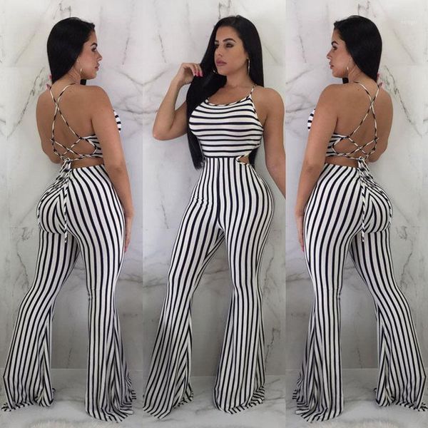 

new women clubwear pants summer playsuit bodycon party jumpsuit striped romper trousers1, Black;white