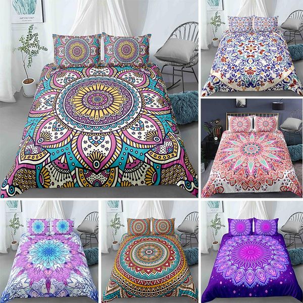 

boho mandala bedding set  size bohemia duvet cover full king brief bedclothes hippie quilt comforter covers 2/3pcs
