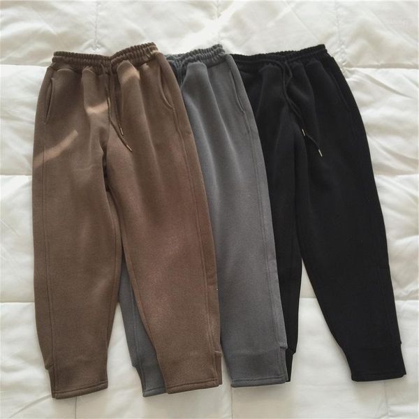 

plus velvet thick warmth all-match radish pants casual pants women korean version of thin trousers 2020 winter models1, Black;white
