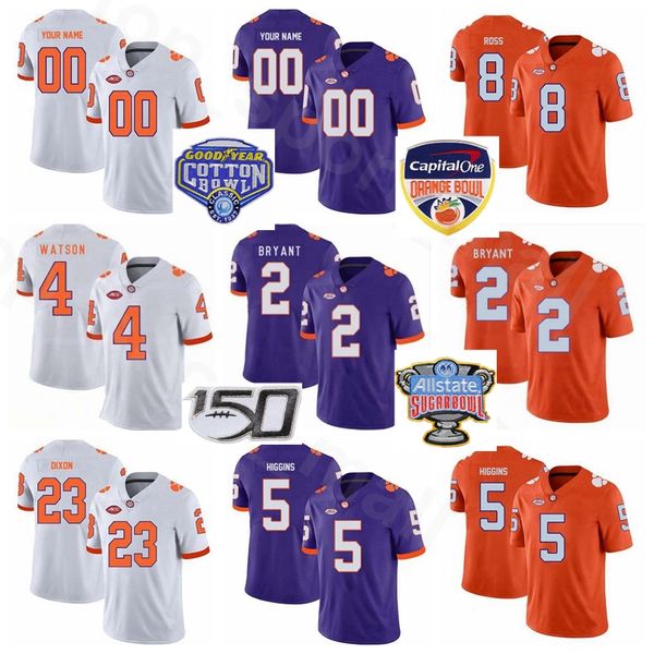 

women youth men ncaa college clemson tigers football 2 kelly bryant jersey 4 deshaun watson 5 tee higgins 23 lyn-j dixon justyn ross, Black