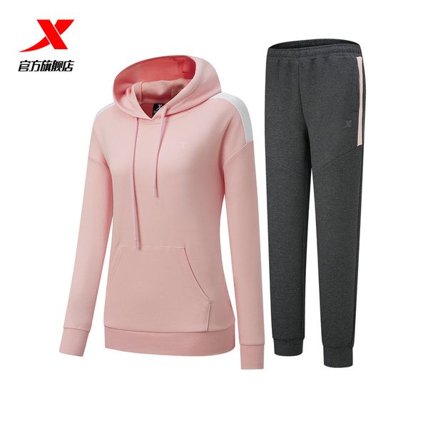 

sportswear women's spring and autumn new women's fashion two piece casual hooded autumn sportswear, White;black