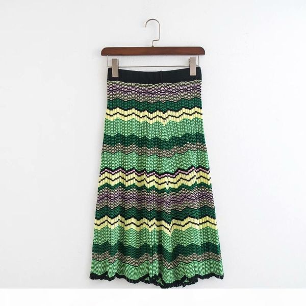 

2020 summer wave striped off shoulder knit tank crop women dresses knee length knitted skirt wear camis 2 pieces set, White