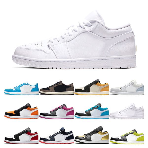 

mens trainers jumpman basketball shoes 1 low unc obsidian black gold grey emerald toe womens sports sneakers outdoor size 5.5-11