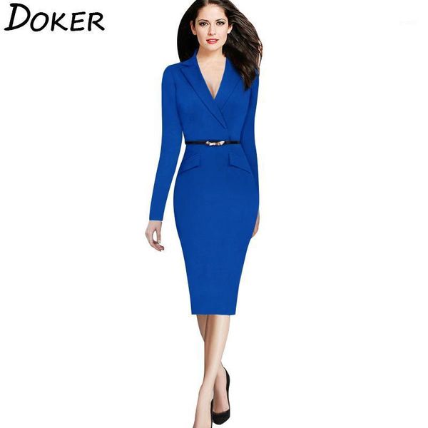 

casual dresses 2021 spring office work dress women clothes v-neck long sleeve elegant evening party midi ladies plus size dress1, Black;gray