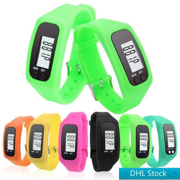 

dhl digital led pedometer smart multi watch silicone run step walking distance calorie counter watch electronic bracelet colorful pedometers