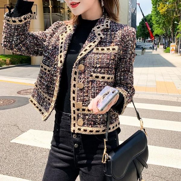 

brand fashion women short tweed jacket single breasted twill slim fit office ladies jacket elegant outwear coat chaqueta mujer1, Black;brown