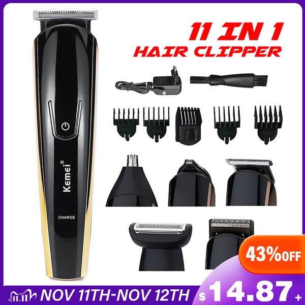 

kemei 5 в 1 волосы триммер электробритвы clipper электрической борода нос и уши триммер машинка для стрижки волос cutter бритье машина