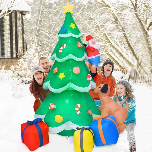 

christmas tree inflatable doll santa claus puppy decoration with bright led lights