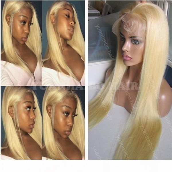 

grade blonde 613 hair silky straight virgin russian hair lace front glueless wig ing, Black;brown