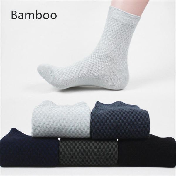 

5 pairs bamboo socks men casual business anti-bacterial deodorant breatheable man socks long skarpetki white bamboo fiber, Black