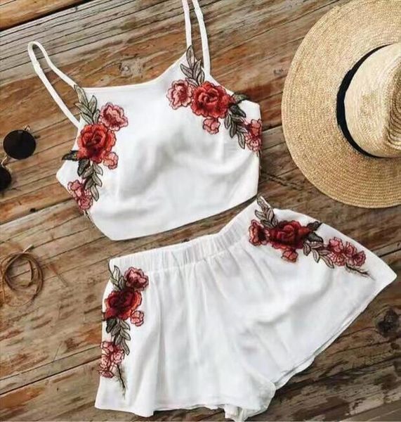 

flower crop shorts suit set 2019 women tracksuit two piece sport style outfit jogging sweatshirt fitness lounge sportwear, Gray