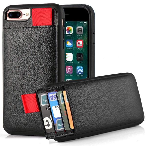 

leather wallet case for iphone 12 11pro max xs max xr card slot pull pouch cover for iphone x 6 6s 7 8 plus silicone frame cover