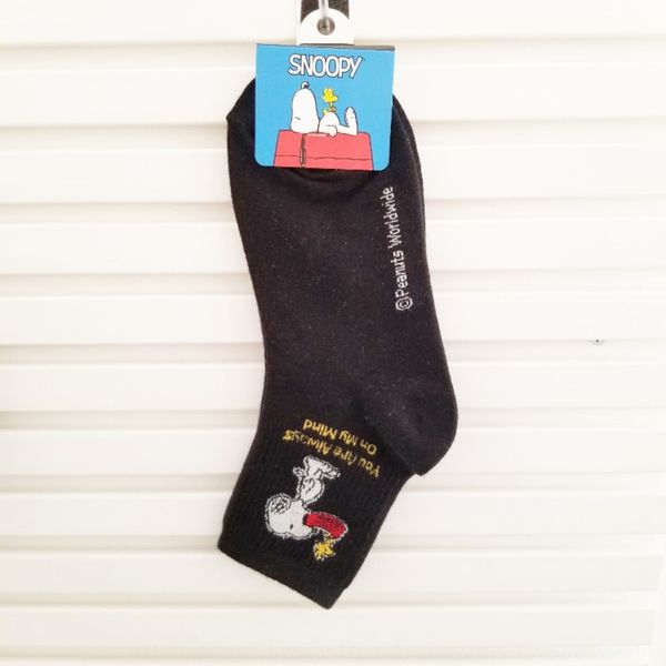 

south korea cotton children's children's east gate children socks cute cartoon snoopy cotton socks animation peripheral gift o6y1j, Black