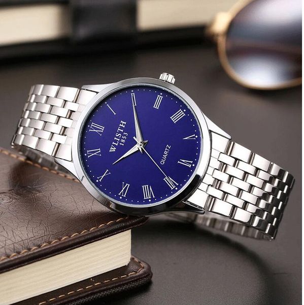 Luxus-Herrenquarz-Armbanduhr WLISTH-Mode einfache lässige Uhr ultra schlanke wasserdichte männliche uhr reloj hombre