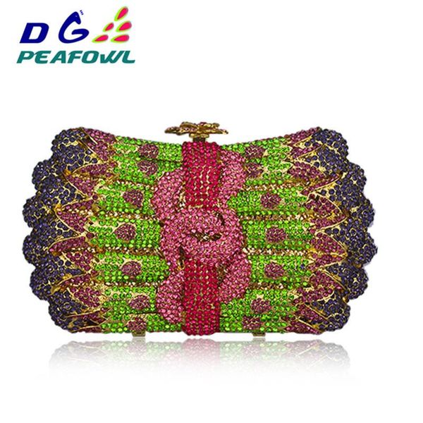 

luxury crystal evening bag women's flower wreath diamond party purse pochette purse lady chain handbags wedding bag day clutches