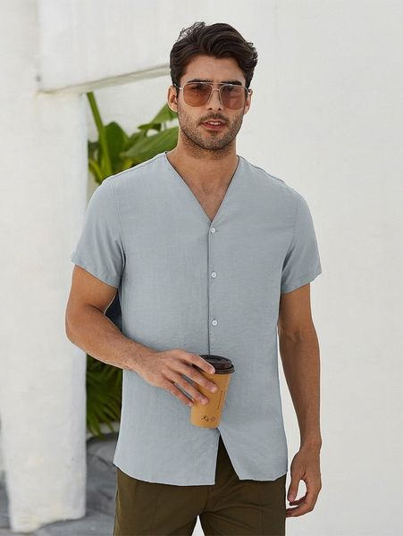 

men button front shirt i9jo#, White;black