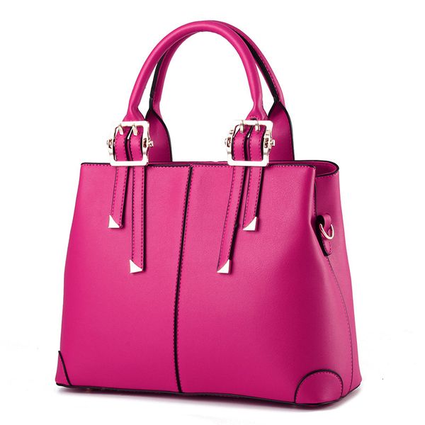 

fashion women handbags pu leather totes bag shoulder bag lady simple style designer luxury handbags purses rose color