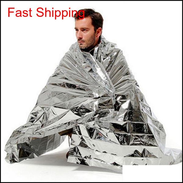 

210*130cm silver waterproof emergency survival foil thermal first aid rescue life-saving blanket military blanket kits gadgets ljjz573 oak7r