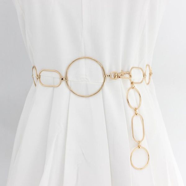 

fashion waistbands all-match belt for party hip high waist gold silver belts for women jewelry dress waist metal chain belts, Black;brown