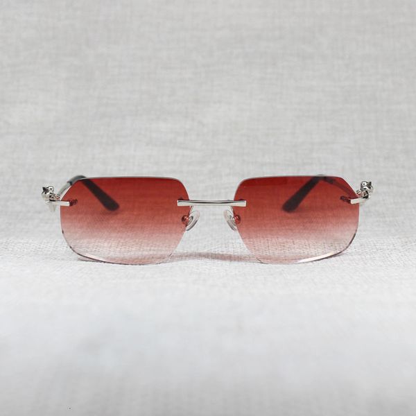 

2021 vintage rimless sunglasses men style new lens shape women shade clear galsses frame reading gafas for outdoor 120 pyc4, White;black