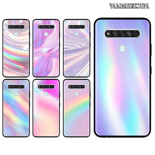 

gradient rainbow laser soft cover case for lg k40 k40s k41s k50s k51s k61 g6 g7 g8 (thinq) q51 q60 q61 q70 phone fall shell