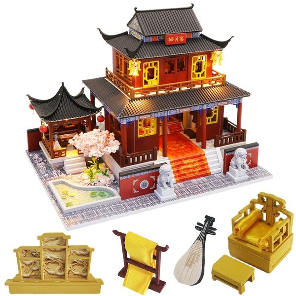 

cutebee kids toys doll house furniture assemble wooden miniature dollhouse diy dollhouse christmas gift toys for children m909 y200413