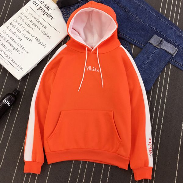 

2021 new hoodies letter print white men street hoodie pullover hip hop stripe autumn thick sweatshirts fleece 2pmf, Black