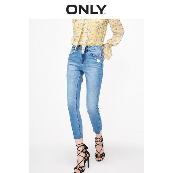 

only women's skinny embroidery print -edge capri jeans | 11916i508, Blue