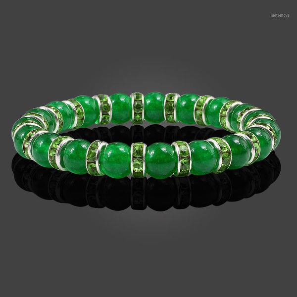 

beaded, strands vintage stretch 8mm beads bracelet natural stone green chalcedony rhinestone bracelets homme femme charm yoga women1, Black