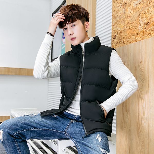 

new spring and autumn down cotton vest for young korean students, Black;white