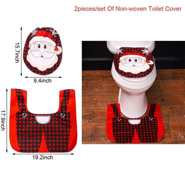 

santa claus snowman reindeer christmas toilet cover merry christmas decor for home xmas ornaments navidad 2020 new year 2021 bbylwb