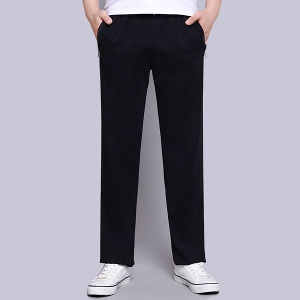 

j3x1r middle aged and elderly men's cotton thin loose casual men's straight sports sports pants waist high large summer knitted pa, Blue