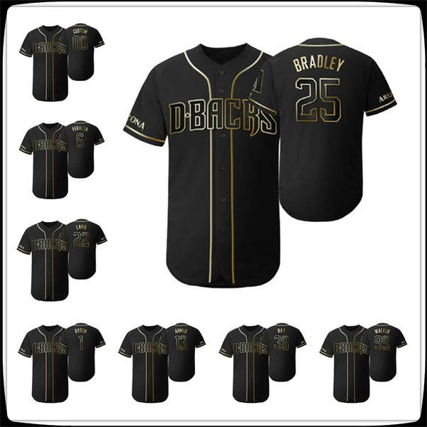 

2019 golden edition arizona diamondbacks men women youth 22 jake lamb 38 robbie ray flex base baseball jersey, Black