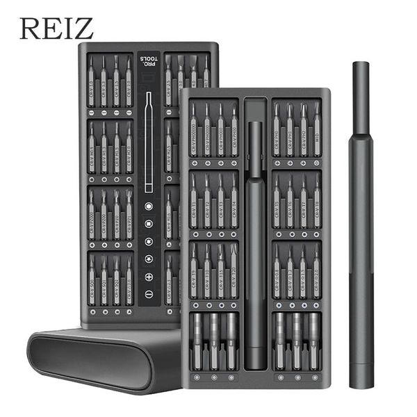 

reiz 63 in 1 screwdriver set precision magnetic screw driver kit torx hex bits with handle portable phone computer repair tools